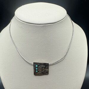 Sterling Silver Necklace with Faux Blue Opal Accents Silpada